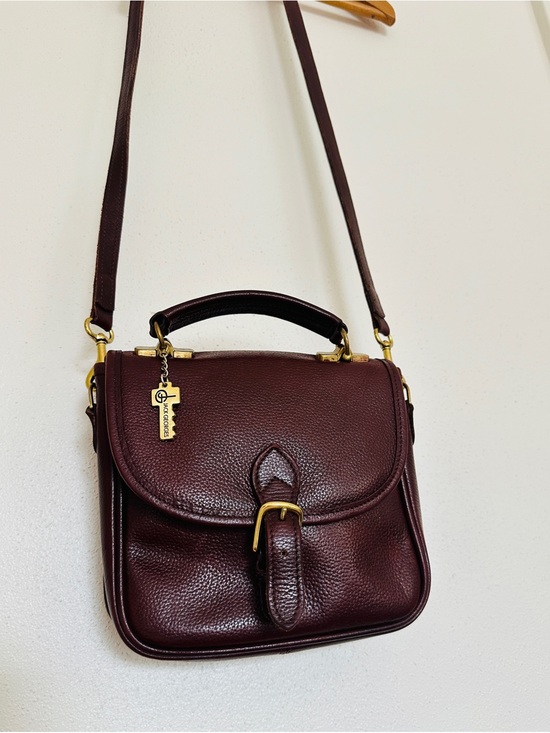 Jack Georges Handbags - Vintage Jack Georges Brown/Burgundy Pebbled Leather Crossbody Satchel Bag